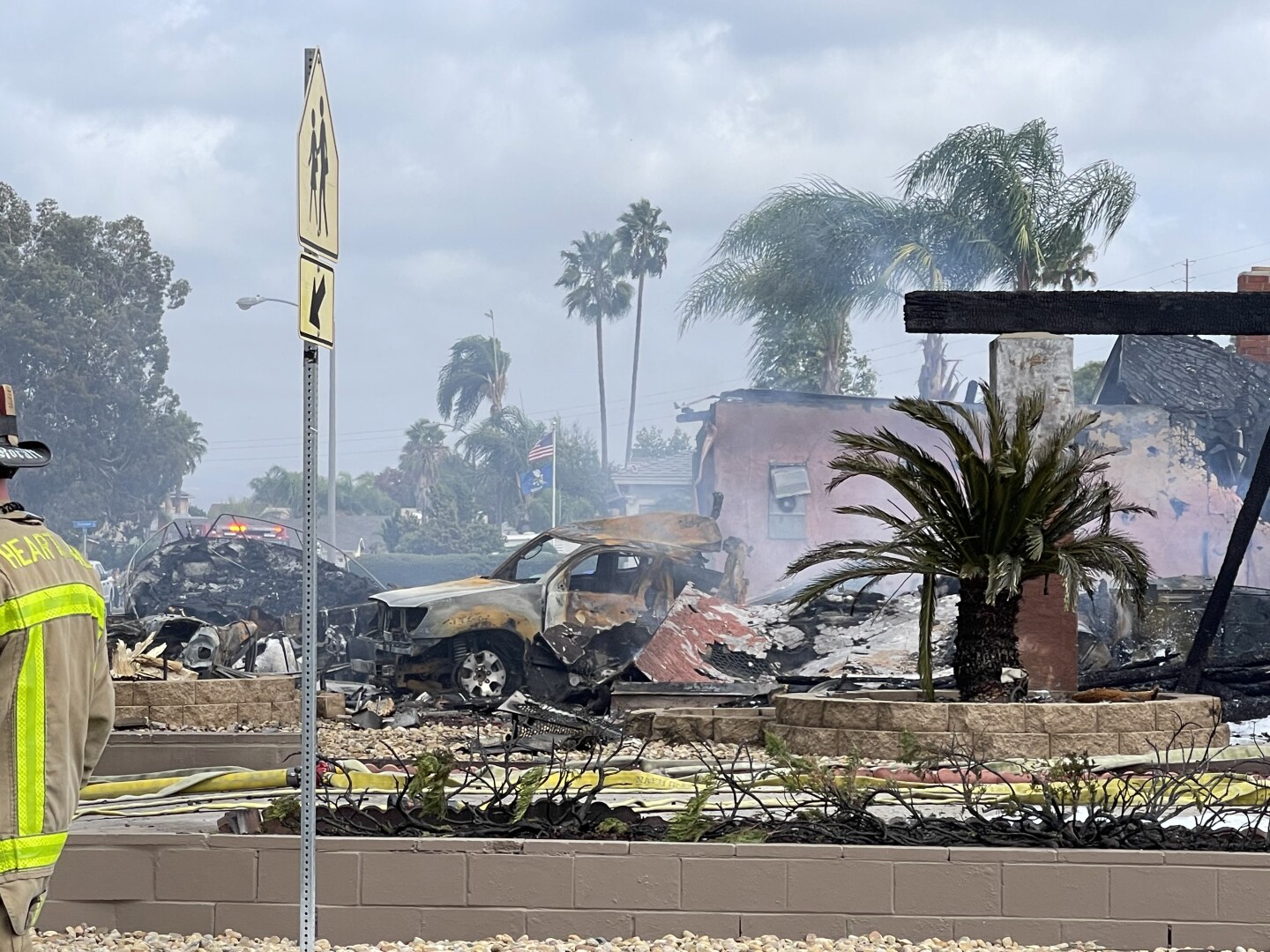 A plane crash in Santee, Calif. Oct. 11, 2021.