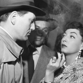 Charles McGraw and Marie Windsor star in the classic film noir "Narrow Margin." (1952)