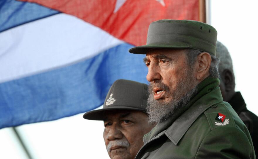 Castro takes part in a public rally in honor of the Cuban nationals killed in terrorist attacks on Feb. 6, 2006. Castro resigned on February 19, 2008 as president and commander in chief of Cuba.