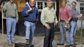 THIS OLD HOUSE crew: landscape contractor Roger Cook, plumbing and heating expert Richard Trethewey, general contractor Tom Silva, host Kevin O'Connor and master carpenter Norm Abram. 