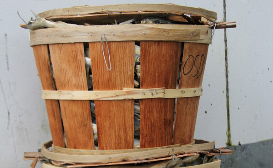 Baskets of seafood, an essential ingredient in Southern cuisine.