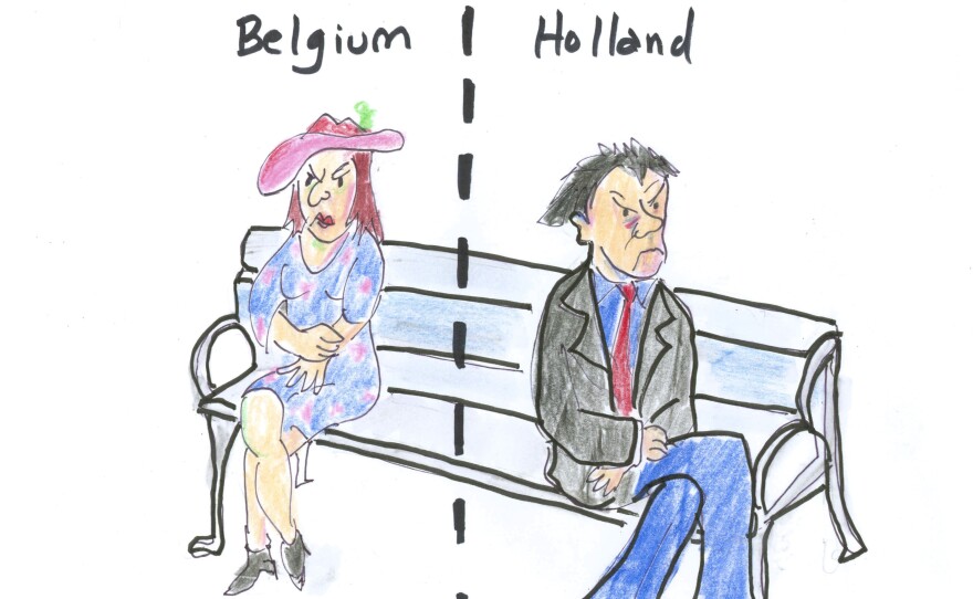 A feuding couple — one in Belgium and the other in Holland.