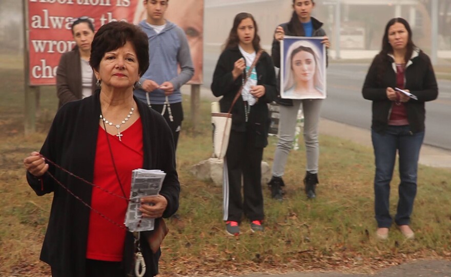 Yolanda Chapa, founder of the McAllen Pregnancy Center, protesting