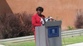 SDUSD Board President Shelia Jackson talks to reporters about Superintendent Grier's possible departure.