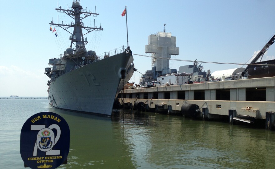 The naval base at Norfolk has had to build two levels to its docks to accommodate rising sea levels. The water level has risen about 1 1/2 feet since 1920.