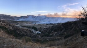 Smoke rises from the Lilac Fire in the Bonsall-Fallbrook area, Dec. 7, 2017. 