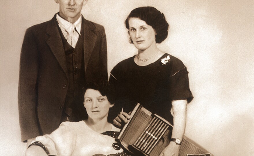 The original Carter Family, from left: AP, Maybelle and Sara Carter c 1930. 