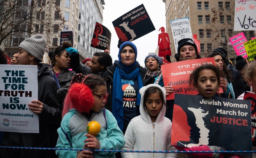 Thousands of women gathered in Washington, D.C., and across the country to support women's rights.
