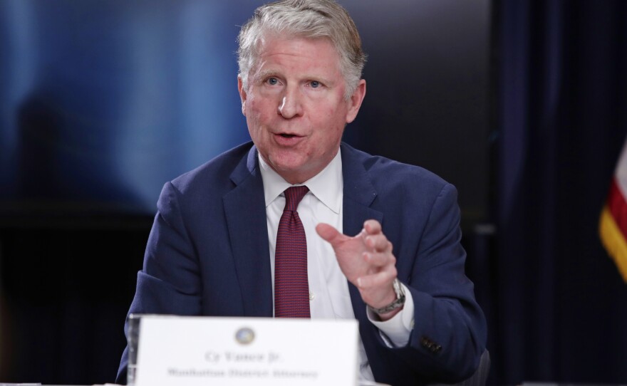 New York County District Attorney Cyrus Vance at a news conference in New York. Vance is stepping down after 12 years in office.