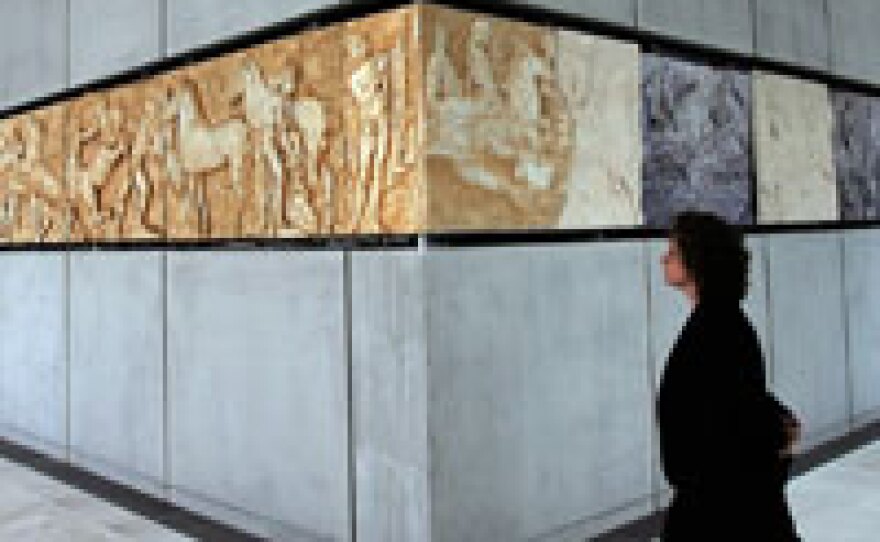 The new Acropolis Museum has crafted plaster reproductions in the gaps of its Parthenon frieze collection. Many of the missing pieces are in the British Museum collection. Other missing pieces have been lost forever.