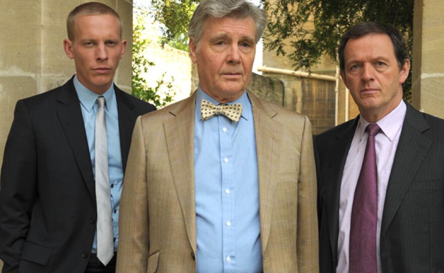 Pictured (l-r): DS James Hathaway (Laurence Fox), Norman Deering (James Fox) and DI Robert Lewis (Kevin Whately).