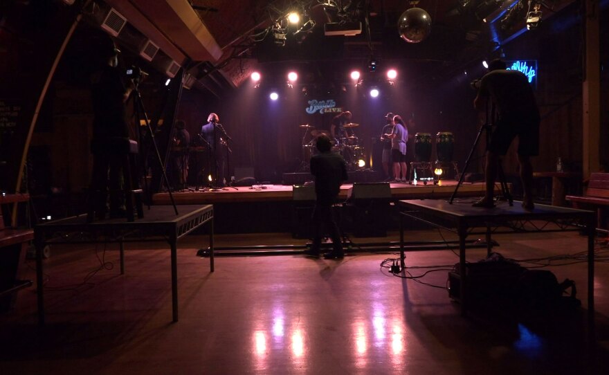 The Belly Up sets up their venue for a livestreamed performance on July 27, 2020.