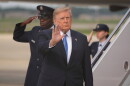 President Trump waves after arriving off Air Force One, Friday, Aug. 28, 2026, at Joint Base Andrews, Md.