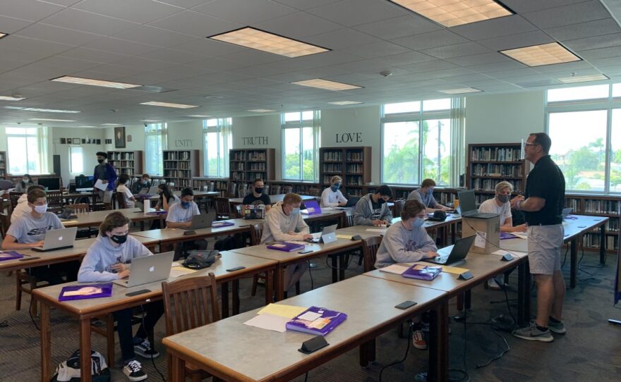 Students take part in a summer program at St. Augustine High School in 2020.