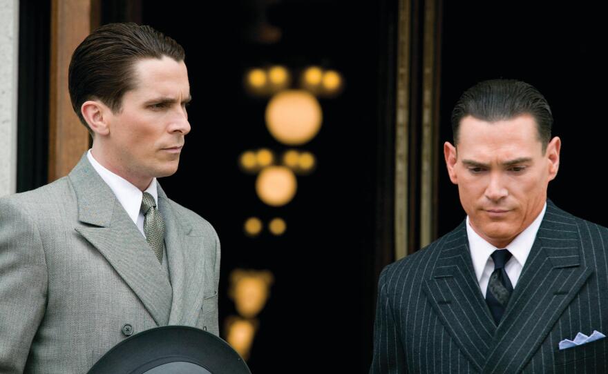 The G-men: Chritian Bale as Melvin Purvis and Billy Crudup as J. Edgar Hoover in "Public Enemies"