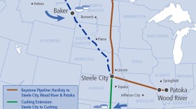 Overall route map of the Keystone XL Pipeline. 