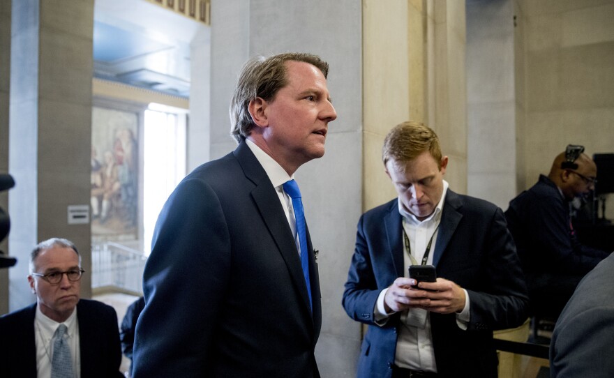 On Monday, a federal judge ruled that former White House counsel Don McGahn must testify to House lawmakers who have subpoenaed him, in the face of White House orders that McGahn not comply. Above, McGahn arrives for an event at the Justice Department in May.