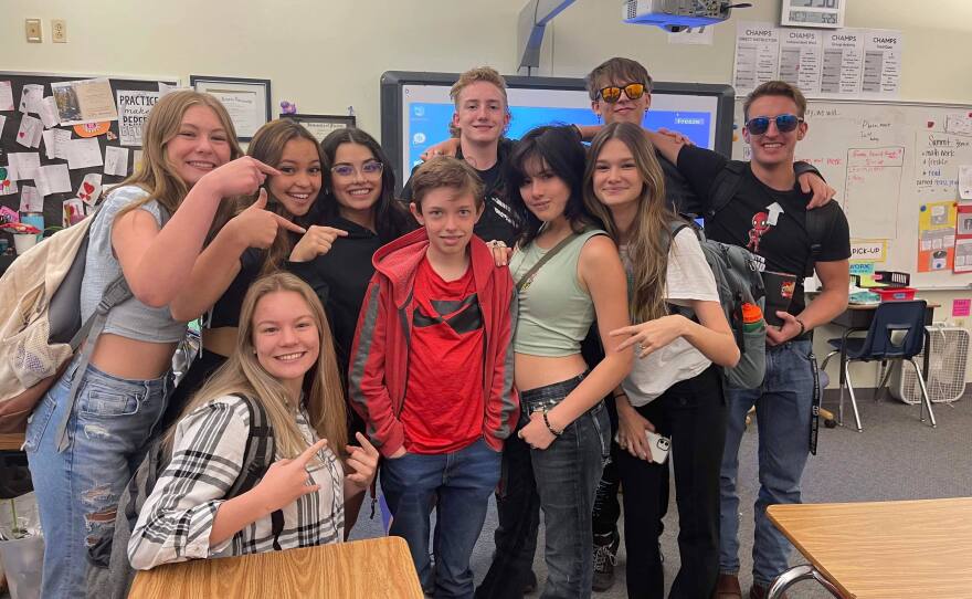 High school students with Brody Ridder.