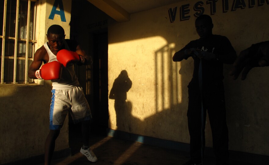 Kedrique Moke, 19, boxes under the name "Tyson." From ages 10 to 15, he was a soldier with the Union of Congolese Patriots, a rebel militia notorious for ethnic massacres, torture and rape. He says he remembers little of it.