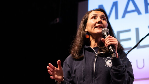 Democratic Senate candidate Mary Peltola speaks during a campaign event Thursday, Oct. 29, 2026, in Juneau, Alaska.