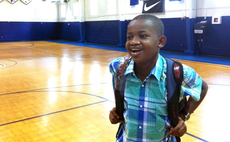 Gidori had a lot to learn at Florida Air Academy — including the fact that an 81 isn't good enough for an A. Here he is on his first day of school.