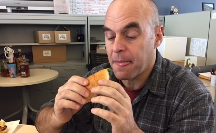 We know this isn't the most flattering picture of Peter, but he was so overcome with violent spasms of joy that this is the only one in focus.