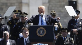 President Donald Trump speaks at the 36th Annual National Peace Officers' memorial service, Monday, May 15. 2017. 