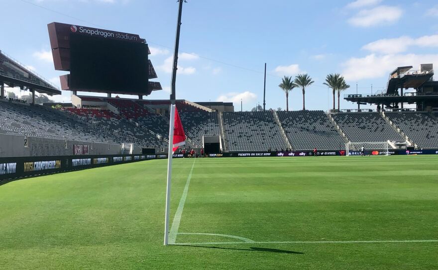 Snapdragon Stadium configured for a San Diego Wave FC match Sep. 16, 2022.