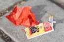 The remnants of the firecracker that exploded in a 15-year-old boy's hand in Oceanside, Feb. 5, 2026.