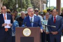 Mayor Bill Wells speaks outside El Cajon City Hall on Wednesday, April 29, 2026.