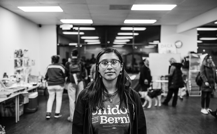 A Bernie Sanders supporter in Las Vegas ahead of the Nevada caucuses.