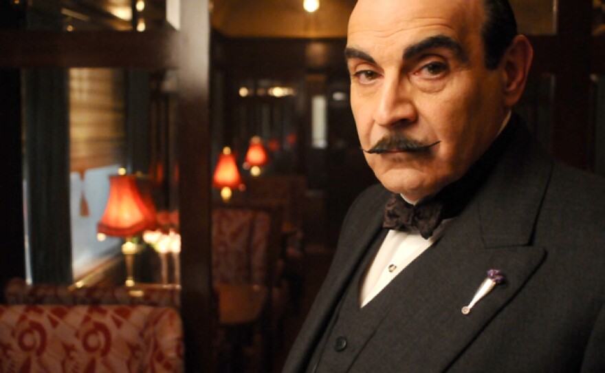 Actor David Suchet as the character Hercule Poirot 