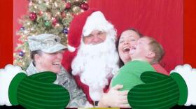 Lt. Col. Heather Mack, Ashley Broadway, and son (and Santa Claus).
