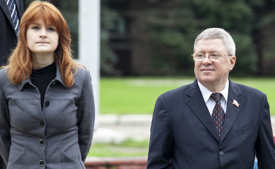 Maria Butina has reached a plea agreement with prosecutors after she was charged with being an unregistered foreign agent. Her onetime mentor, Alexander Torshin (right), is reportedly retiring.