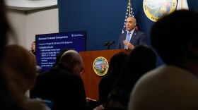 California's Director of Finance, Joe Stephenshaw, leads the budget proposal presentation for the 2026-27 fiscal year, at the Capitol Annex Swing Space, on Jan. 9, 2026.