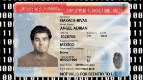 Graphic with United States of America Employment Authorization Card