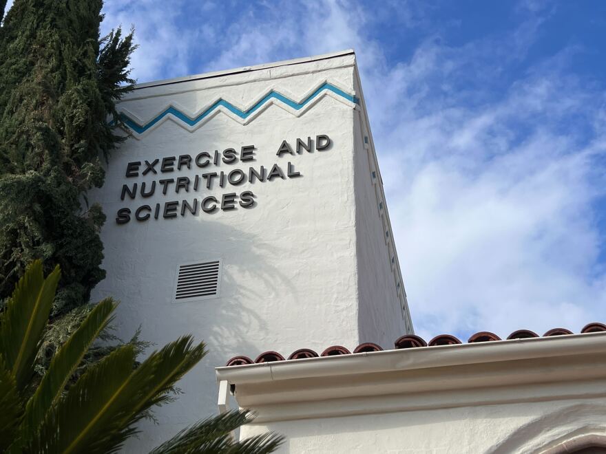 The exterior of the Exercise and Nutritional Sciences building at San Diego State University. San Diego, Calif. Feb. 13, 2023.