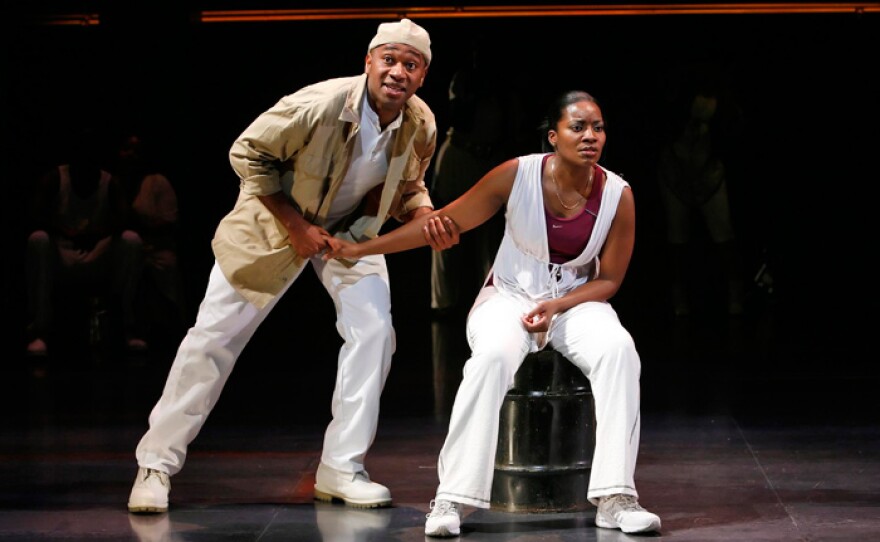 Production shot from "In the Red and Brown Water."