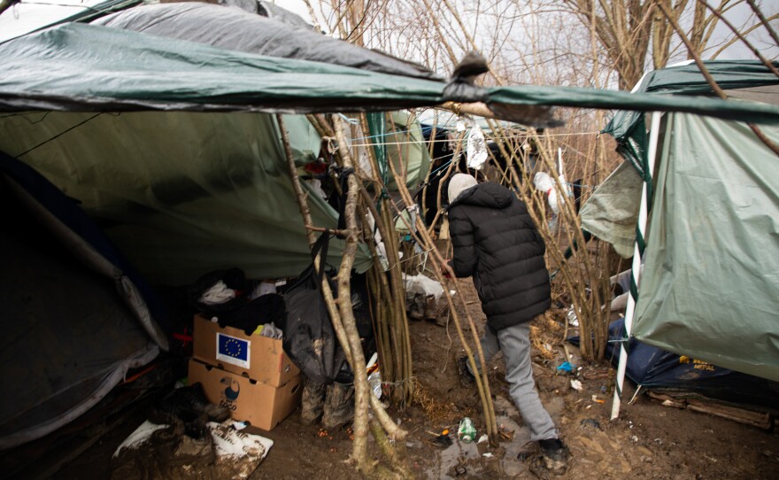 Twelve migrants hailing from Pakistan live in this makeshift tent camp high in the woods outside the Bosnian town of Bihac, near the Croatian border. Camp dwellers are between 21 and 40 years old and all met here in Bosnia.