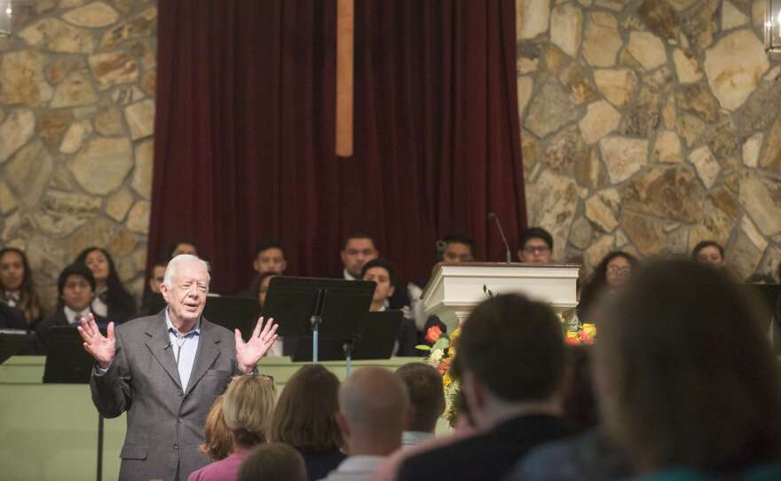 Former President Jimmy Carter is keeping up his regular Sunday school teaching at his home church in Plains, Ga. He taught there this past Sunday, and is on the calendar again in a few weeks.
