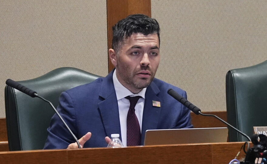 Texas state Rep. Nate Schatzline is seen during a committee hearing on Oct. 21, 2024.