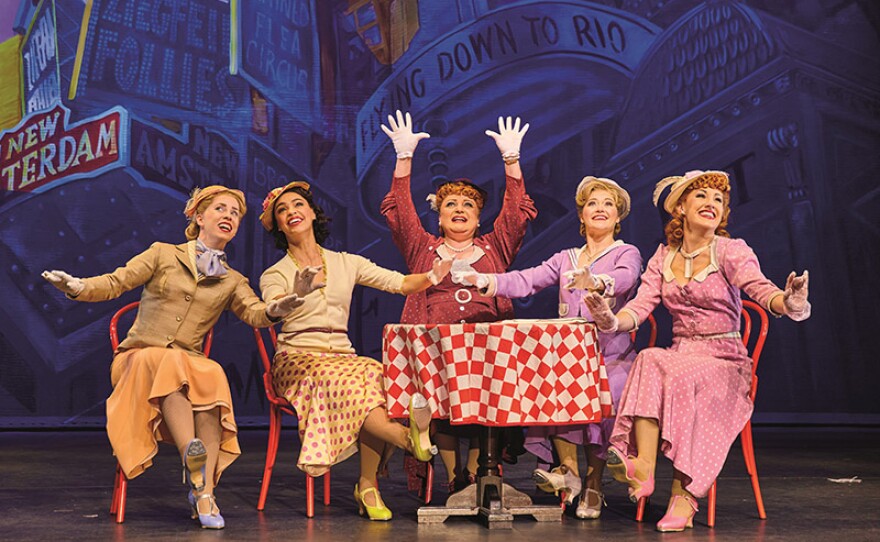 Clare Rickard, Ella Martine, Yasna Ivir, Clare Halse and Emma Caffrey in "42nd Street."