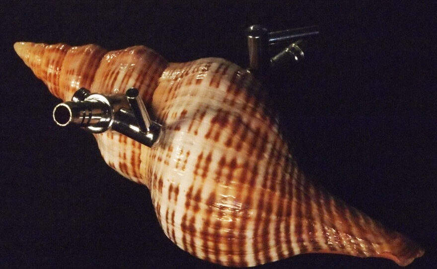 Breathing Apparatus for Mollusks: This life support system would allow sea snails to migrate to land when ocean acidification imperils their shells. Keats' exhibit also features a version that would allow land snails to "escape to the ocean in case of extreme acid rain."