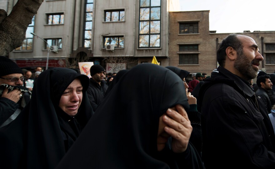 Many of the mourners on Monday openly wept and beat their chests in a show of anguish.