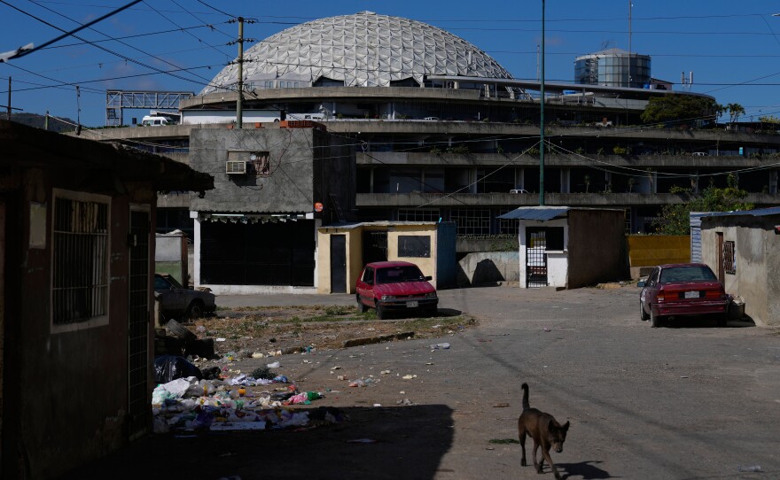 El Helicoide, the headquarters of Venezuela's intelligence service and detention center, stands in Caracas, Venezuela, Friday, Jan. 9, 2026, after National Assembly President Jorge Rodriguez said the government would release Venezuelan and foreign prisoners.