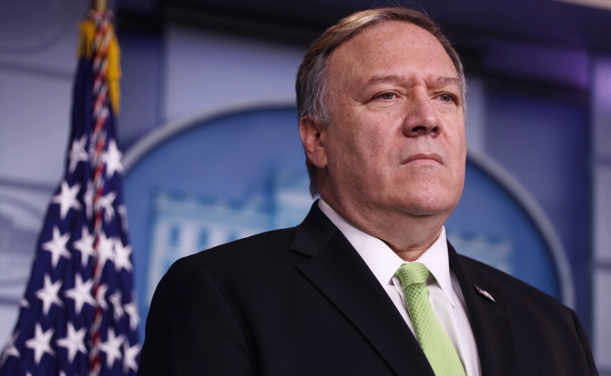 Secretary of State Mike Pompeo was not receptive to being asked about his support of former Ambassador to Ukraine Marie Yovanovitch.