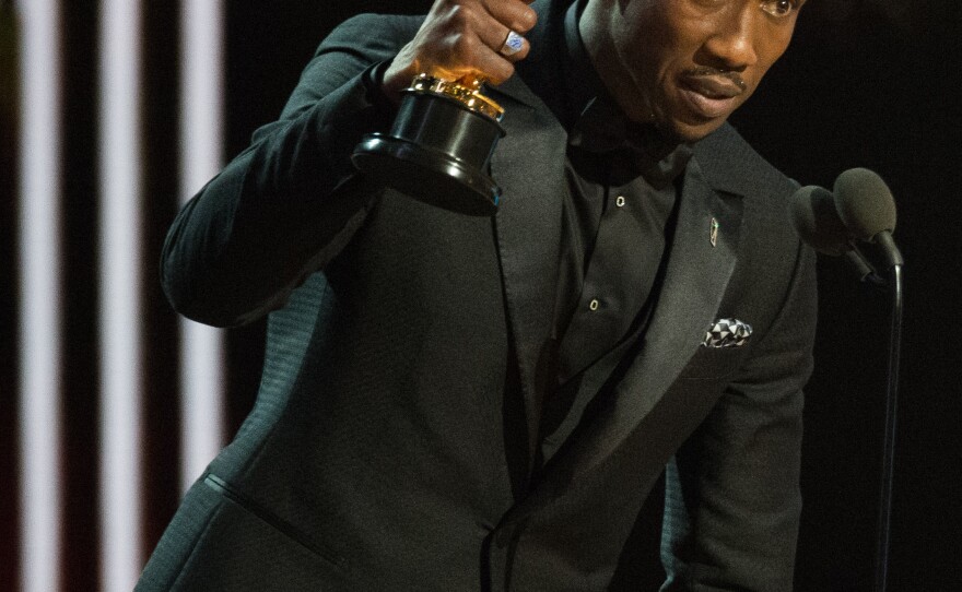 Mahershala Ali winning the Best Supporting Actor Award for his work in "Moonlight."