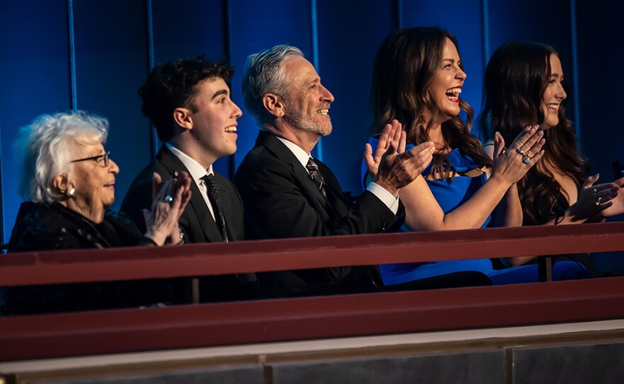 Jon Stewart and family at the 2022 Mark Twain Prize celebration at the Kennedy Center in Washington, D.C.