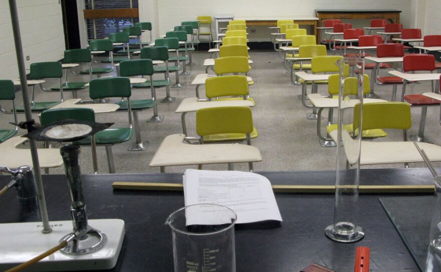 Mohammed studied chemistry in this classroom. Dr. Faile, his professor, says he sat halfway down the row nearest the door.