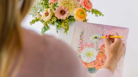 Flower Arranging Workshop + Floral Painting Class